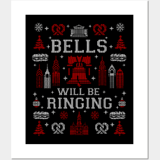 Philadelphia Bells Will Be Ringing Philly Fan Ugly Christmas Sweater Party Posters and Art